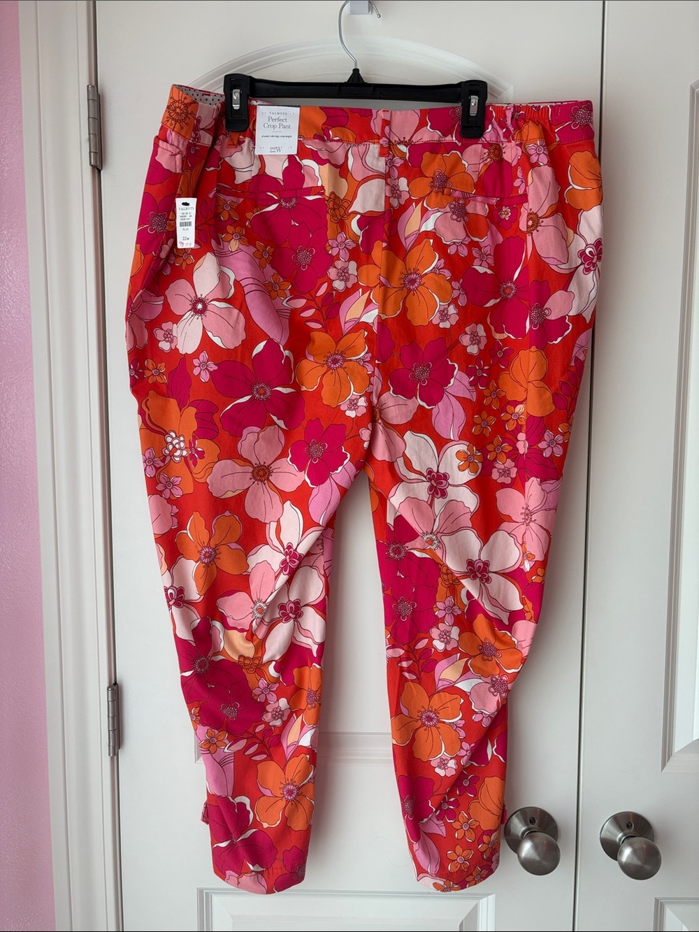 Talbots Pink & Orange Floral Perfect Crop Pant - Picture 2 of 11